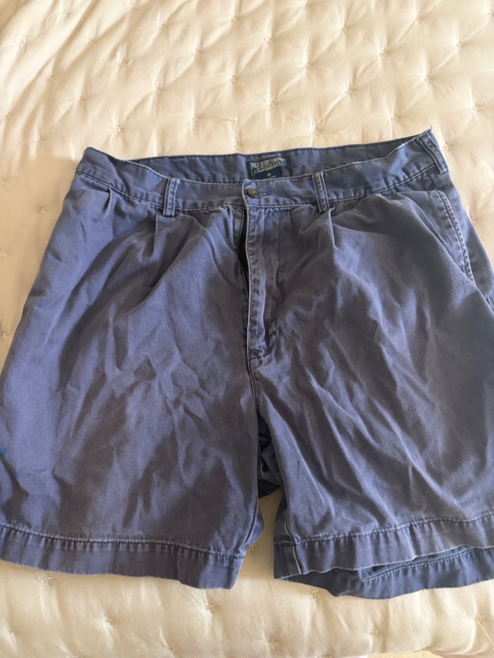 Polo by Ralph Lauren Navy Flat Front Cotton Shorts